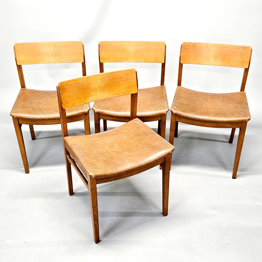 1970’S TEAK DINING CHAIRS.