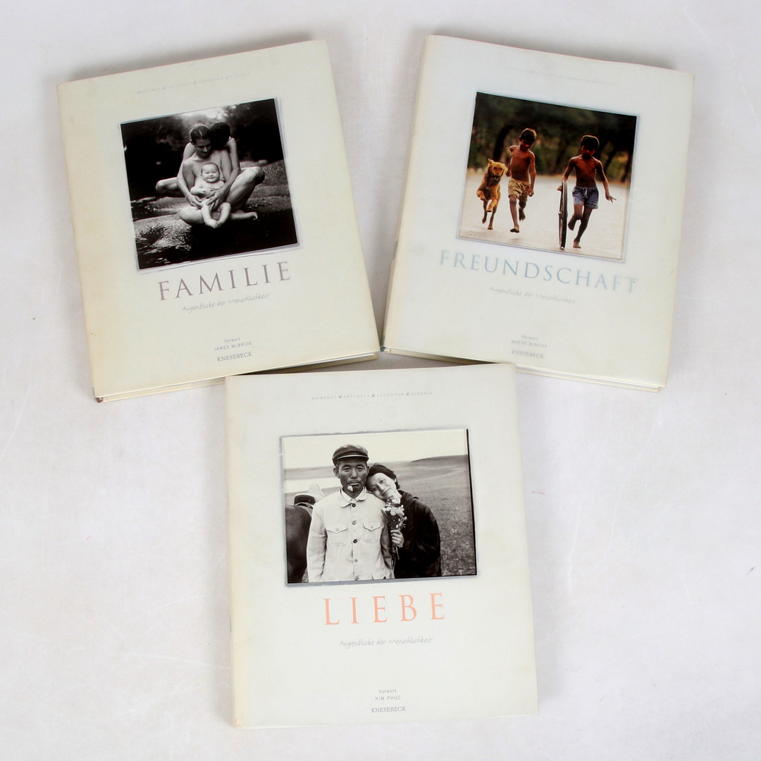 JAMES MCBRIDE. Fotoböcker, 3 volymer, "Familie", Freundschaft", "Liebe ". Knesebeck. 2001.