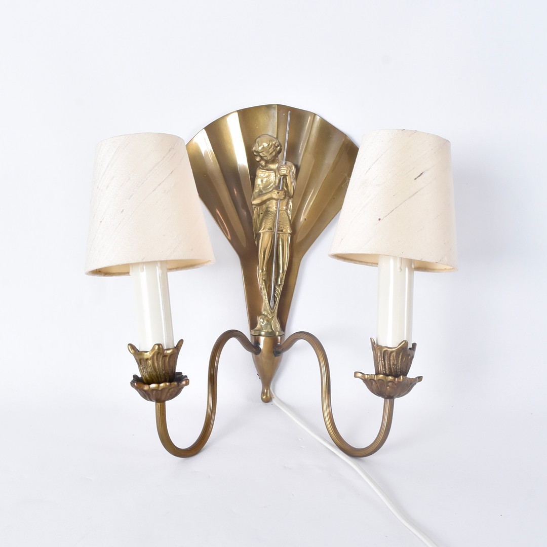 VÄGGLAMPETT, mässing, Art Deco stil, 1900-tal.