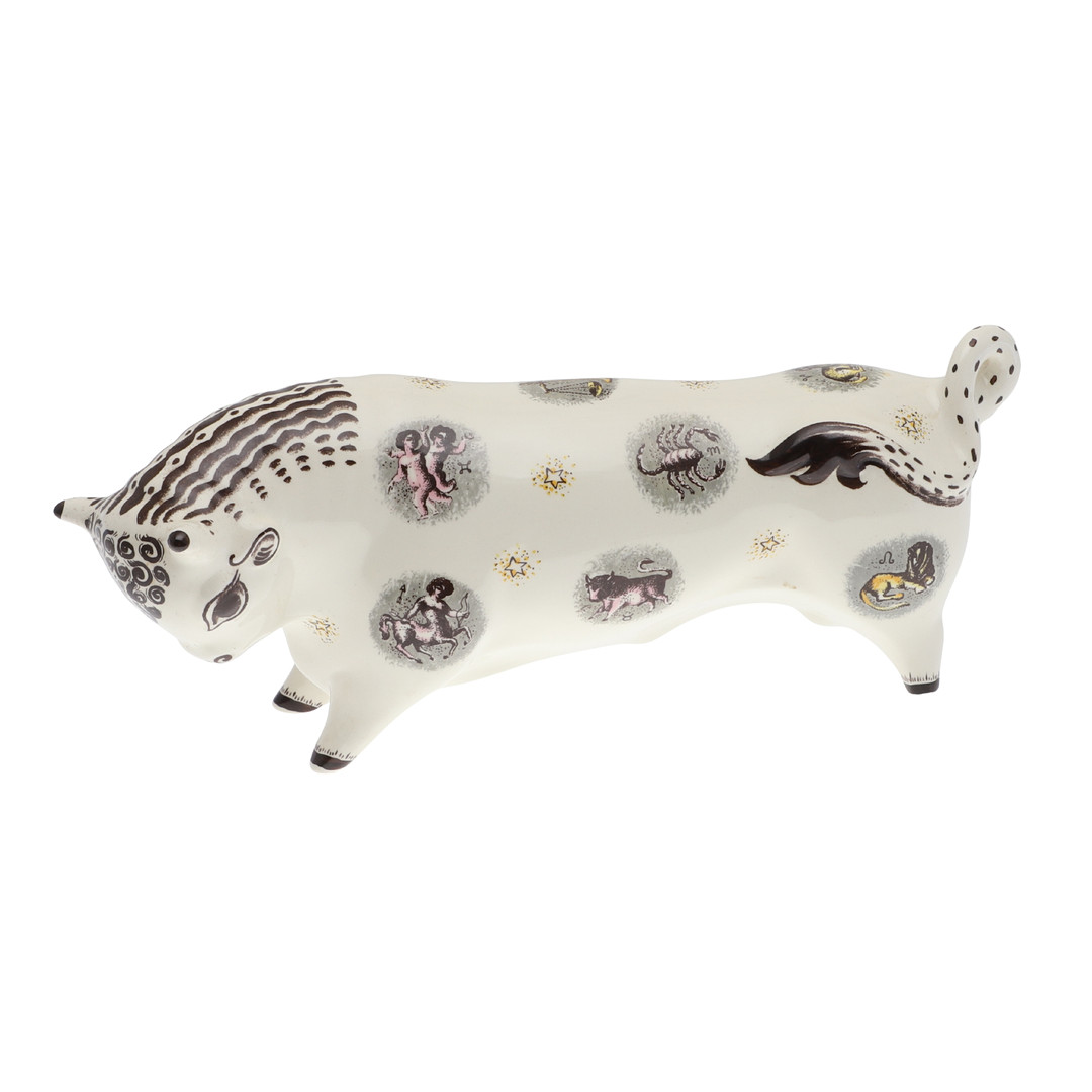 WEDGWOOD QUEENSWARE TAURUS THE BULL, CIRCA 1962.