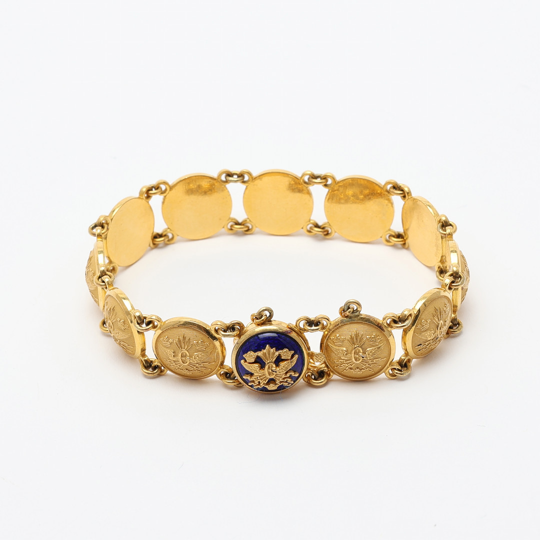 Armband, mässing och emalj, Sporrong.