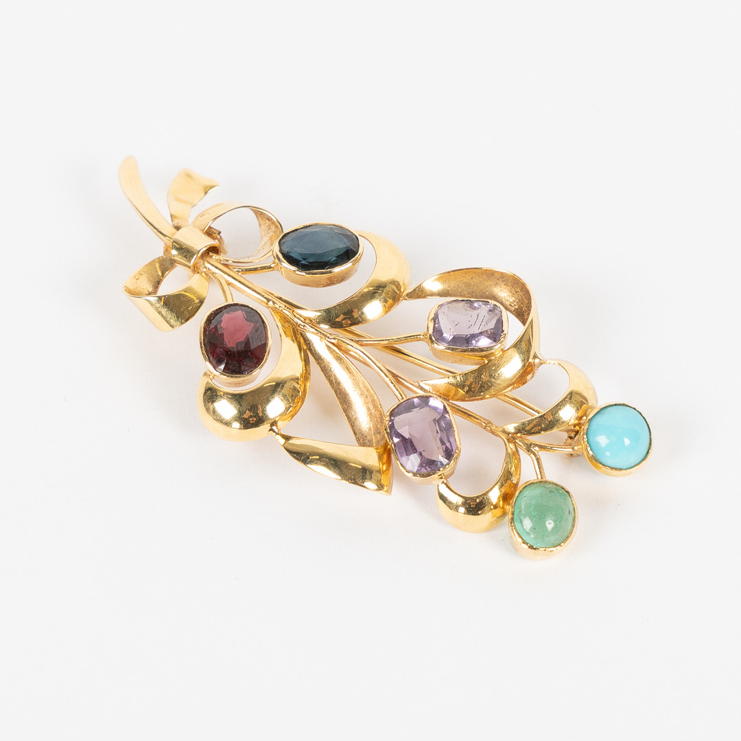 BROSCH, Wilhelm Harbeck, Stockholm 1946, 18K guld.