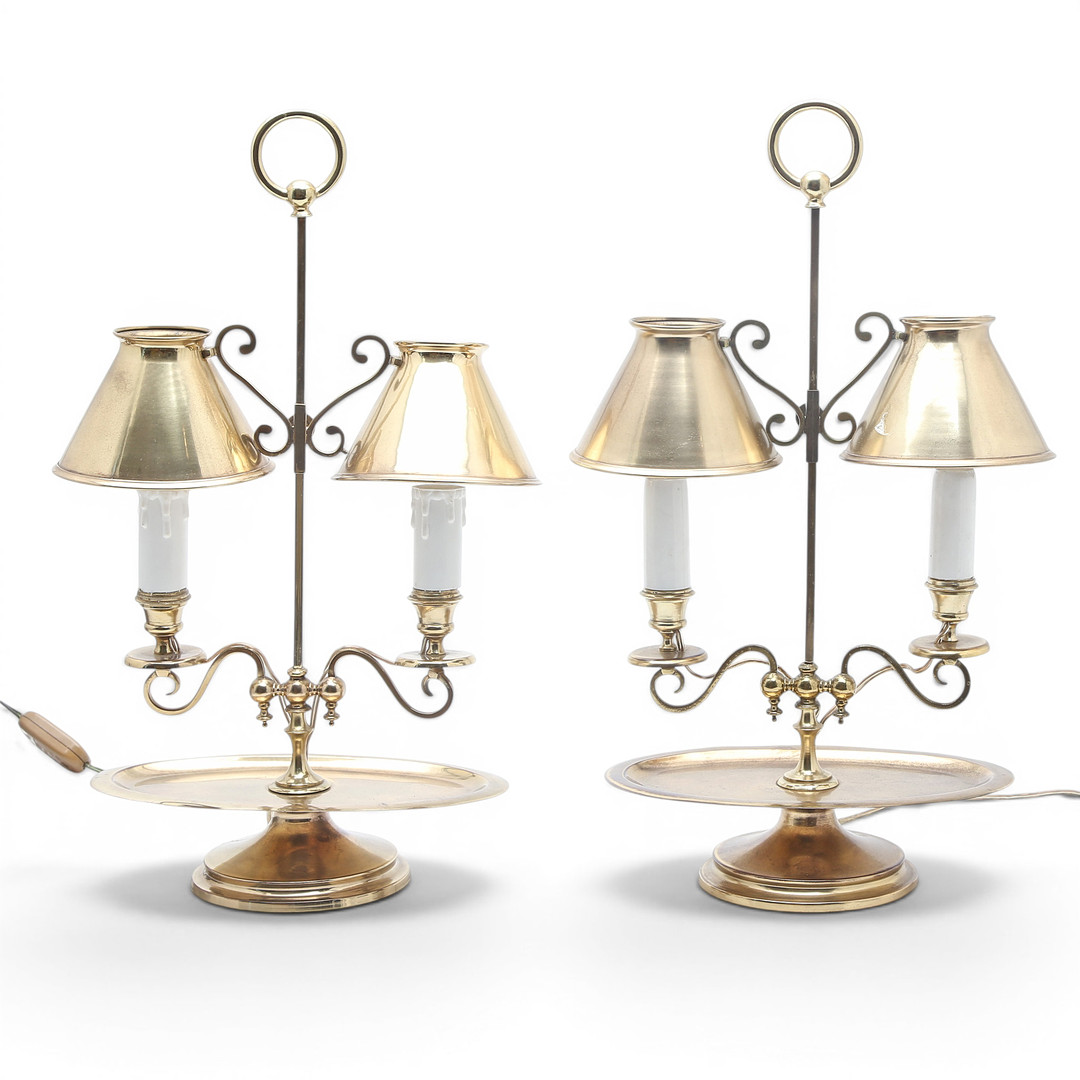 Pair of brass table lamps, circa 1960-80.
