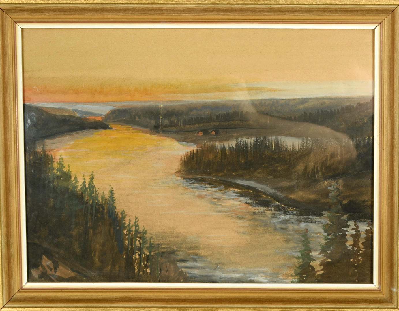 ÅKE AHNLUND. Akvarell på papper.
