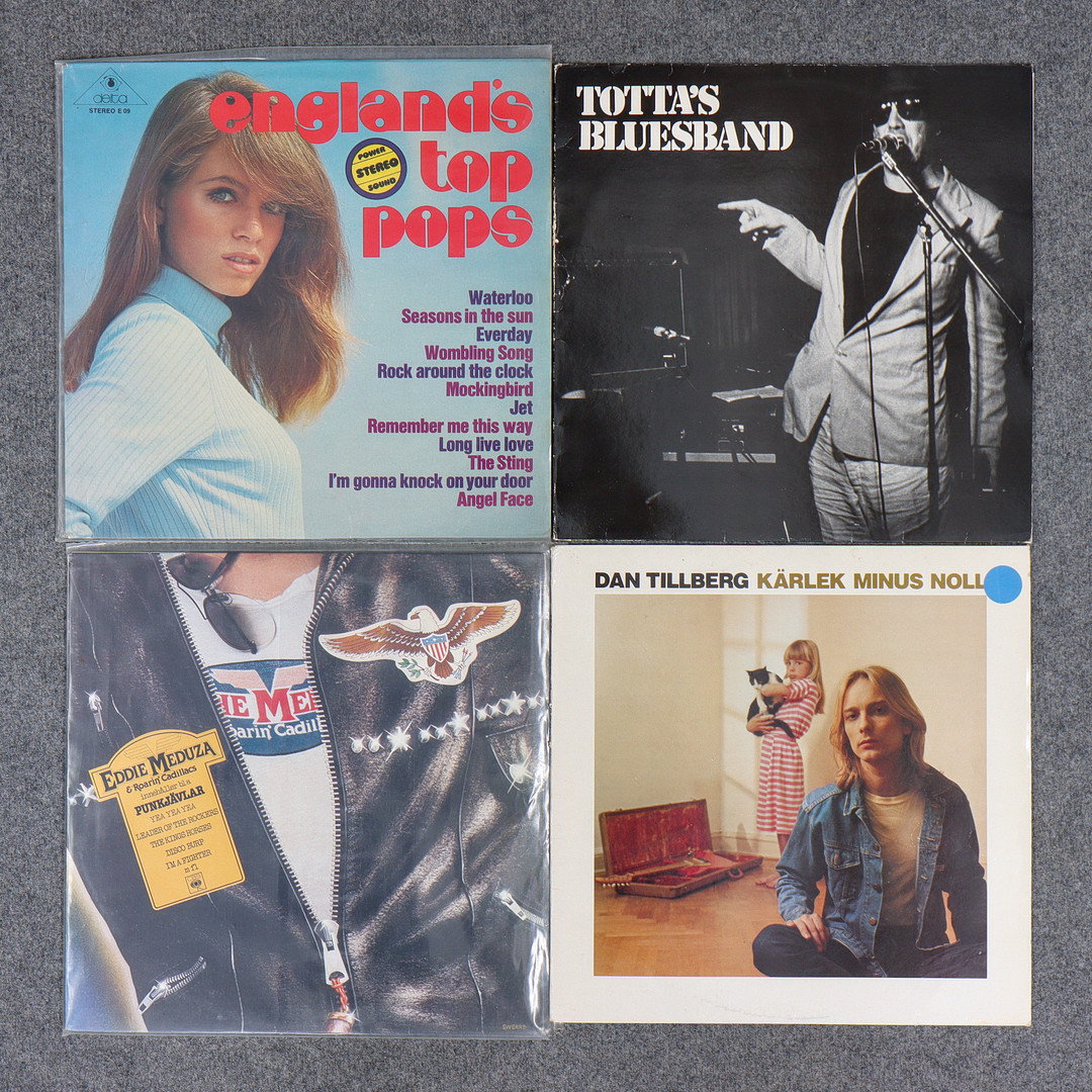 20 LP-SKIVOR, EDDIE MEDUZA, THE NOBODYS, NYMNINGEN, RANDY NEWMAN, TOTTA'S BLUESBAND M.M.