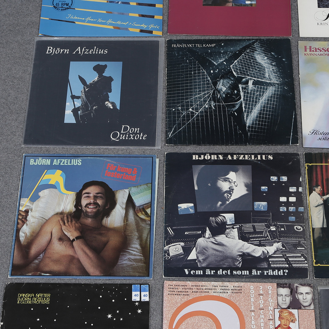 20 LP-SKIVOR, T-REX, STYX, BJÖRN AFZELIUS , HASSE ANDERSSON, BAD BOYS BLUE, JEFF BECK M.M.