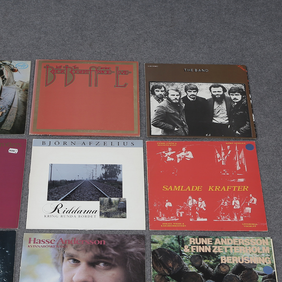20 LP-SKIVOR, T-REX, STYX, BJÖRN AFZELIUS , HASSE ANDERSSON, BAD BOYS BLUE, JEFF BECK M.M.