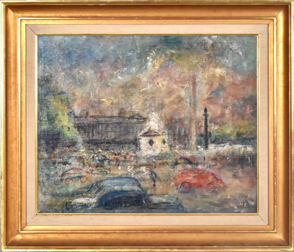 HANS EKEGÅRDH. TILLSKRIVEN. oljemålning på duk, Parismotiv.