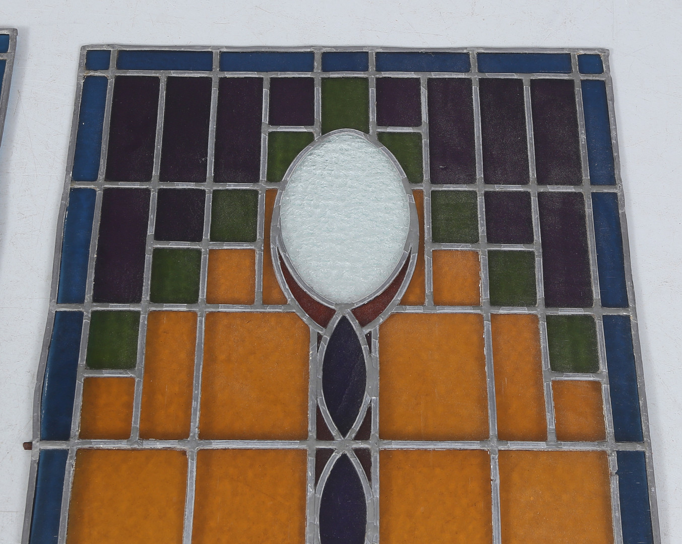 FÖNSTER, blyinfattat glas. 2 st, jugend stil, 1900-tal.