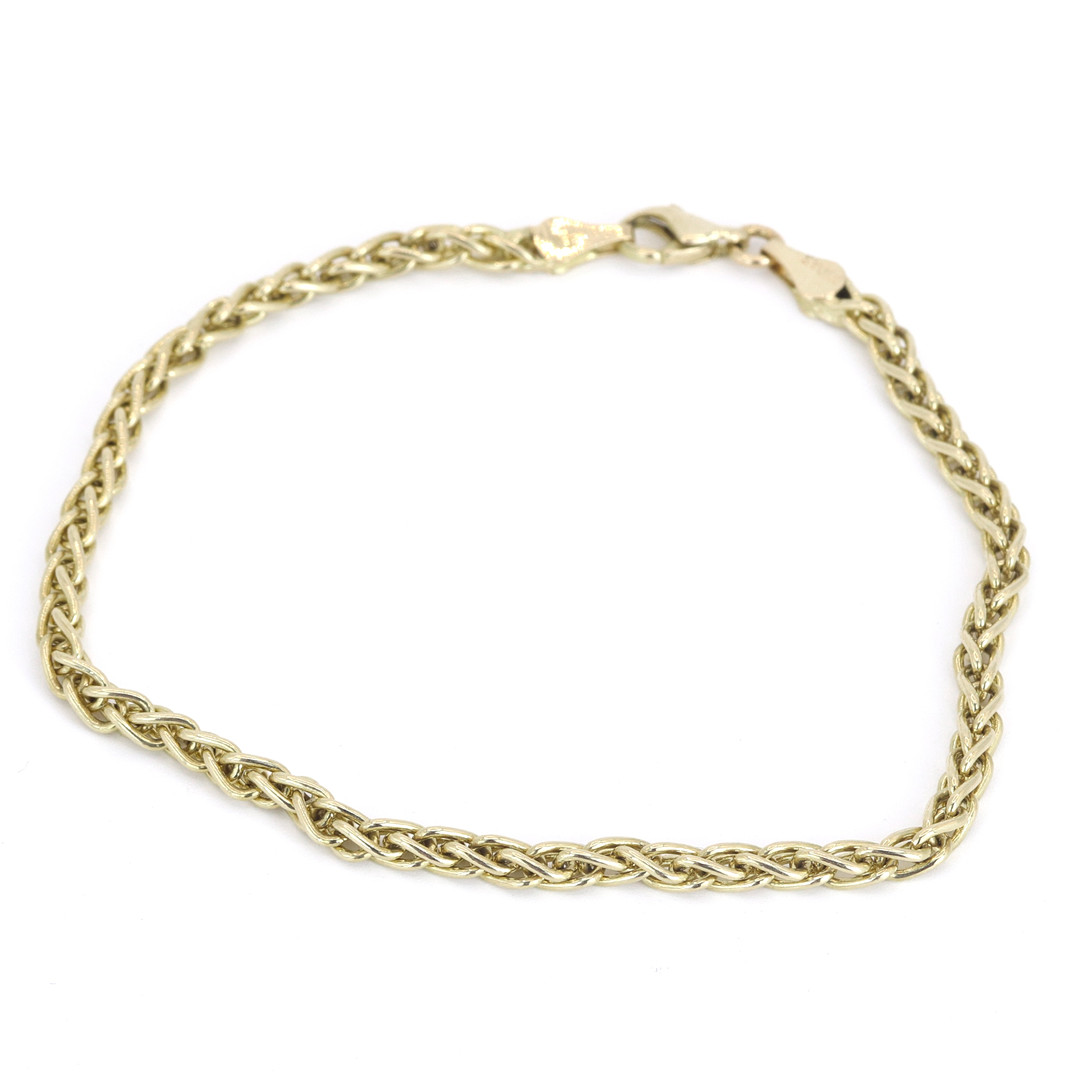 14CT YELLOW GOLD CHAIN BRACELET.