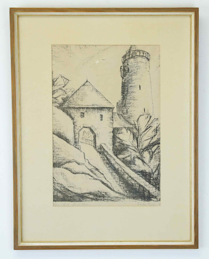 GÖSTA BOHM. Litografi, Aus Der Bautzen, signerad, daterad 1922.