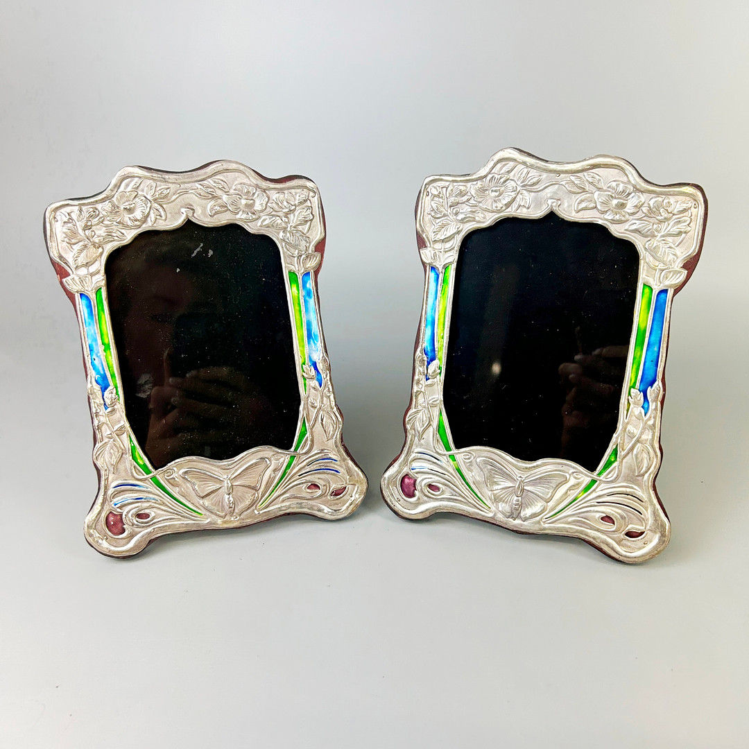 ART NOUVEAU STYLE SILVER FRAMES.