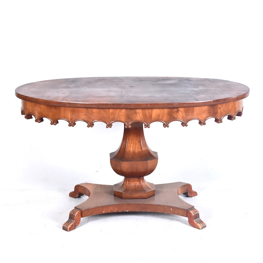 SALONGSBORD, mahogny, nygotik, 1800-talets mitt.