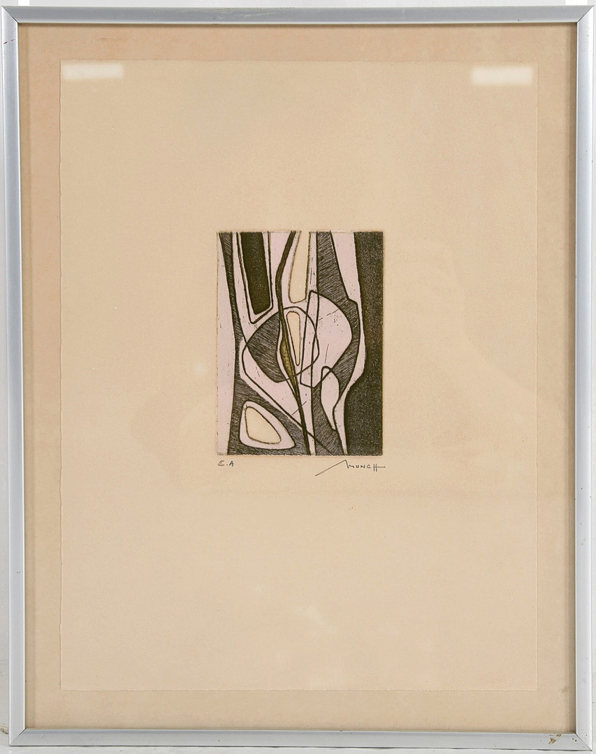 BERNARD MUNCH. 1921-2009. Färgetsning, signerad.