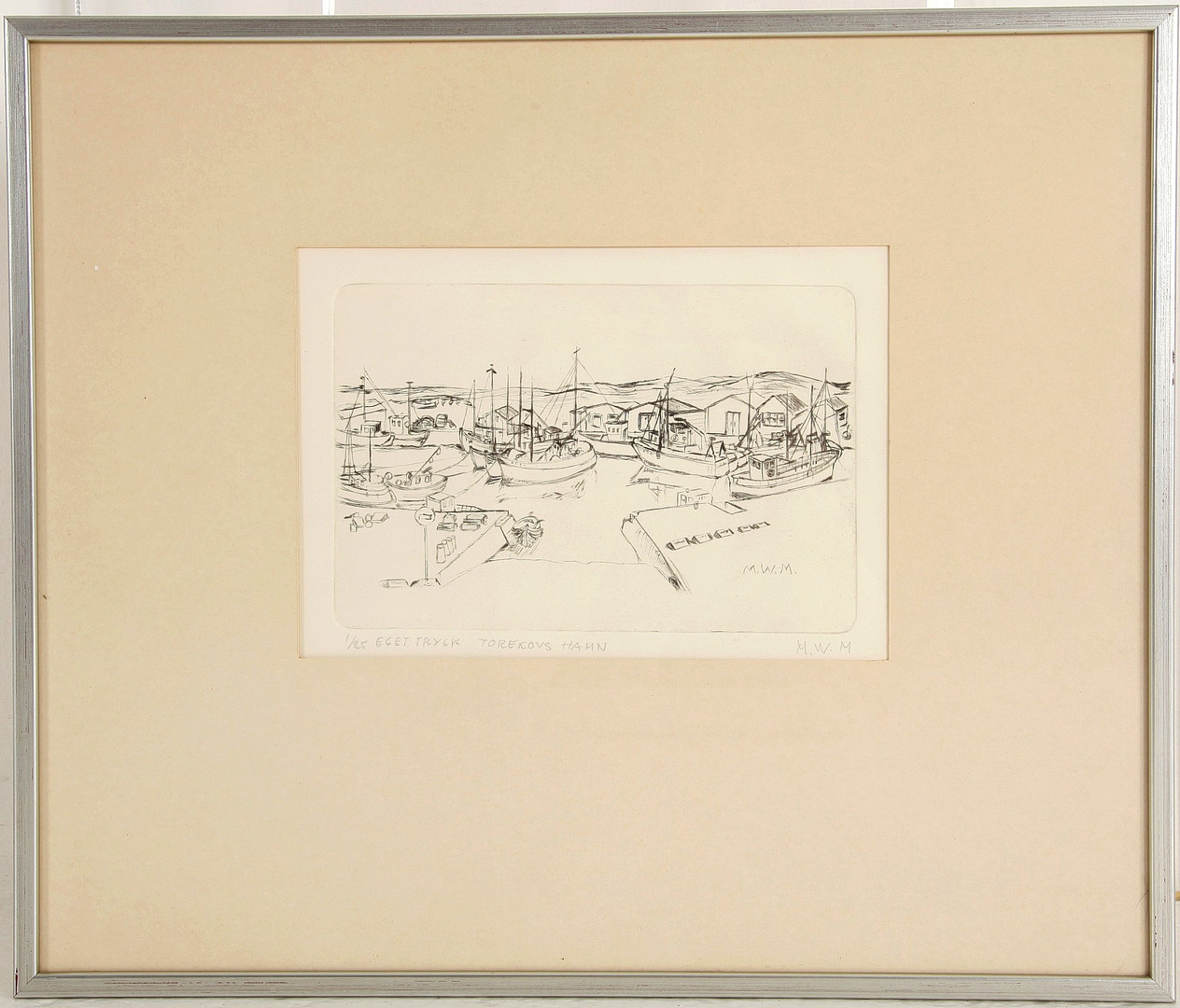 MARGIT WENER-MÜLLER. 1907-1995. Torekov Hamn, signerad.