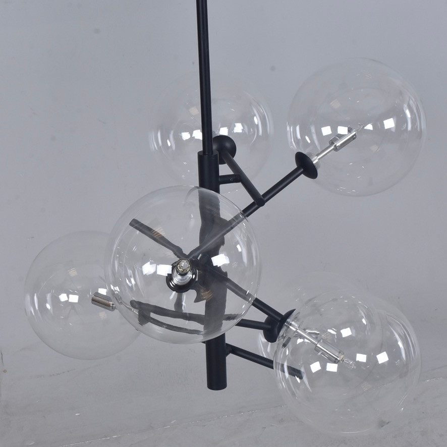 TAKLAMPA, 6-armad, metall och glas, Markslöjd, 2000-tal.