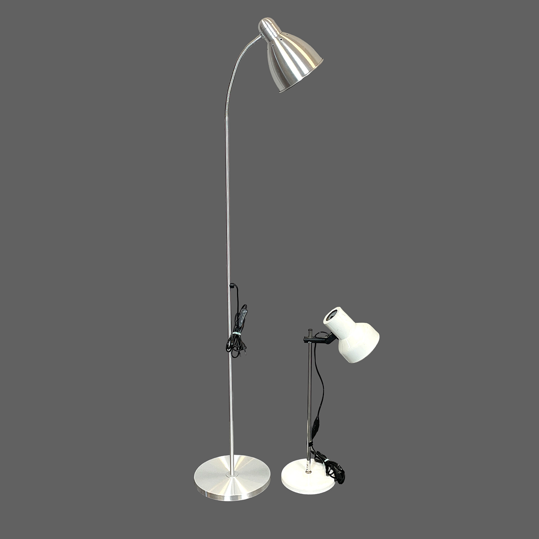 GOLV- samt BORDSLAMPA, metall, IKEA samt BELID.
