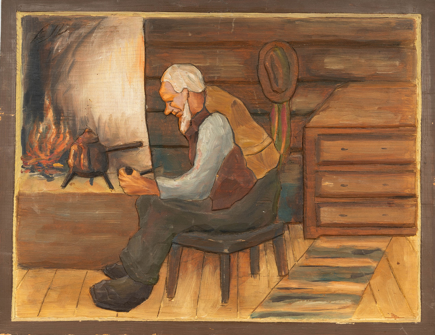 E.JOHNSON-LUDDE. E, johanson, Träreliefer 5st, Folklivsmotiv, Signerade.
