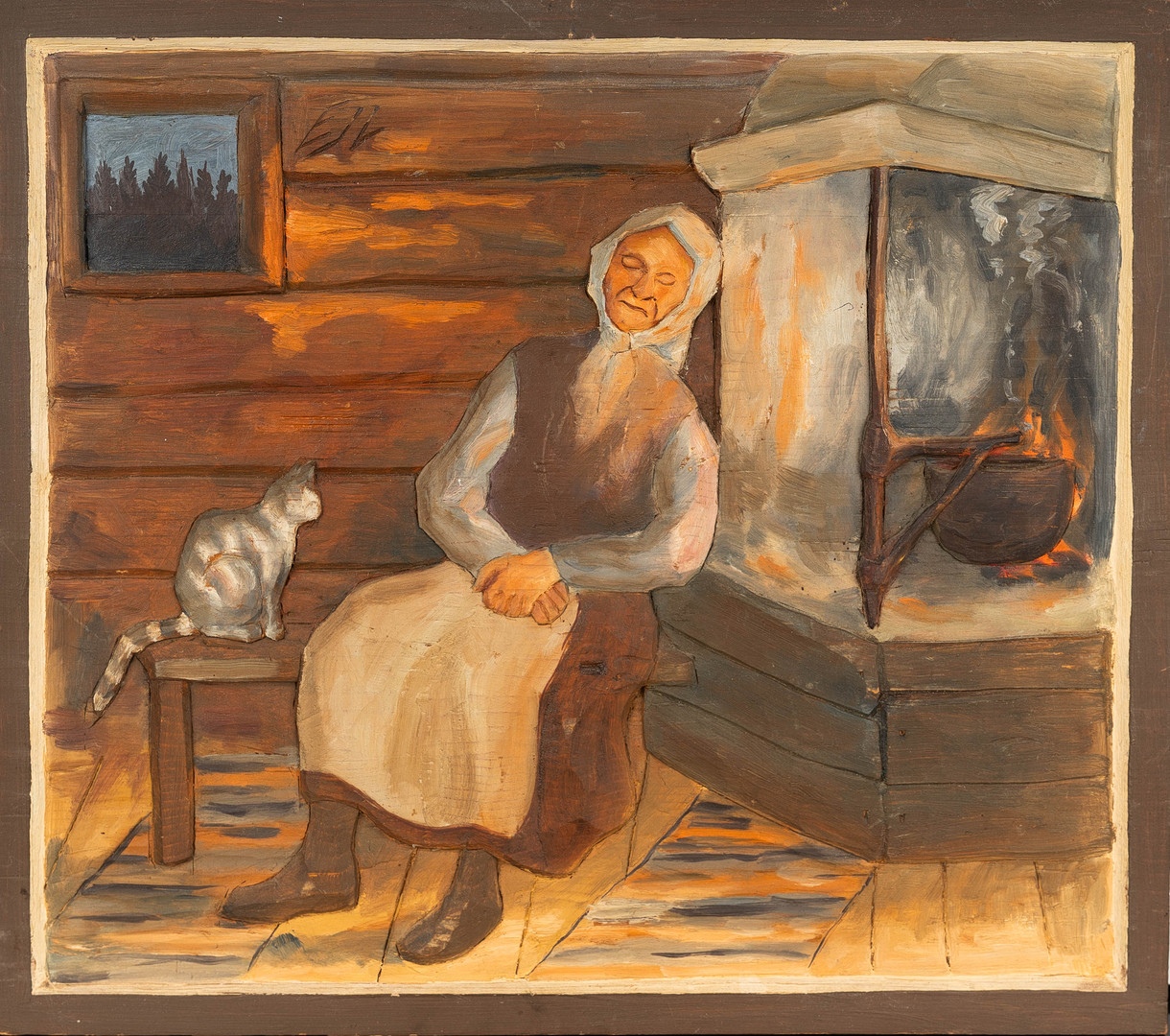 E.JOHNSON-LUDDE. E, johanson, Träreliefer 5st, Folklivsmotiv, Signerade.