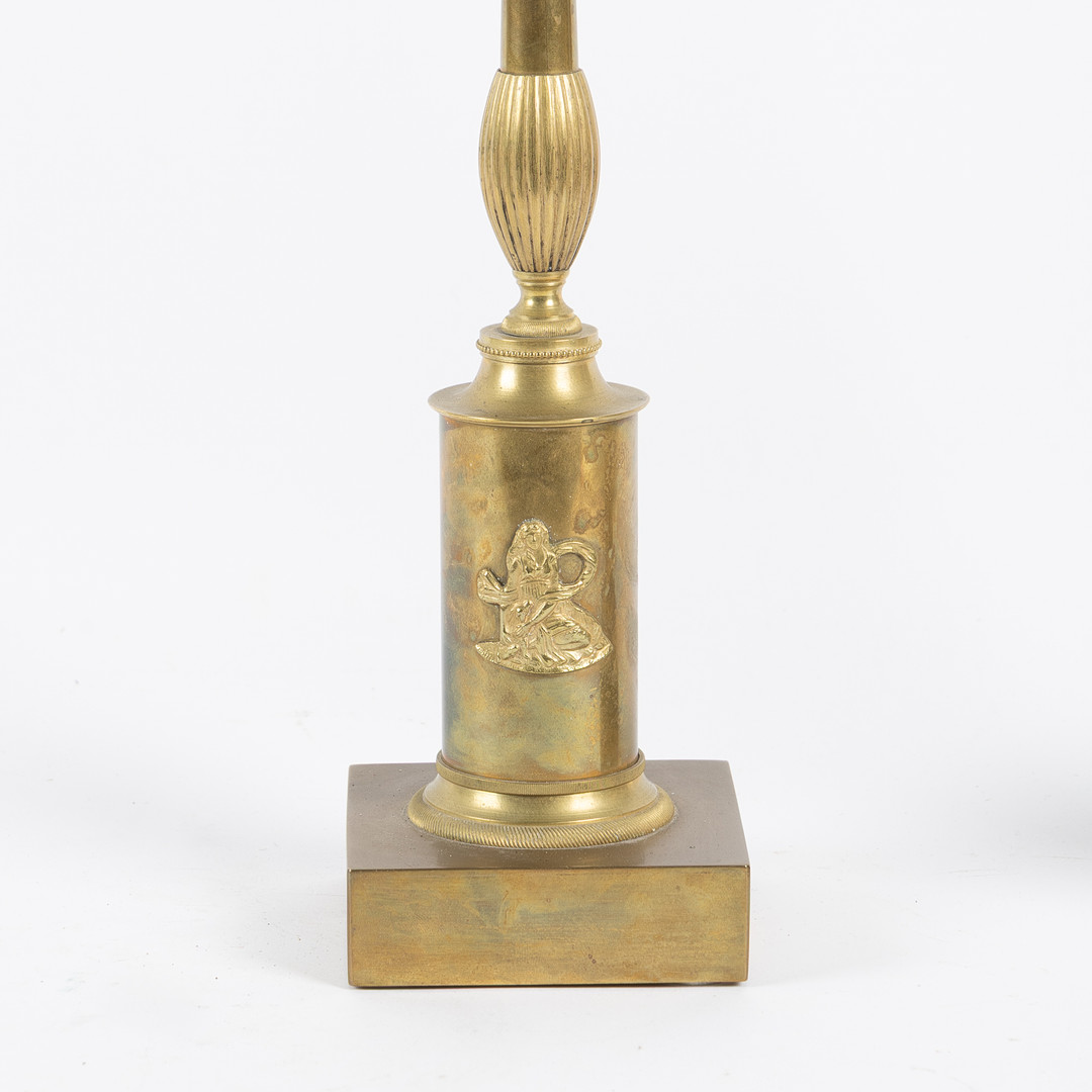 KANDELABRAR, ett par, mässing, empire, 1800-talets första hälft.
