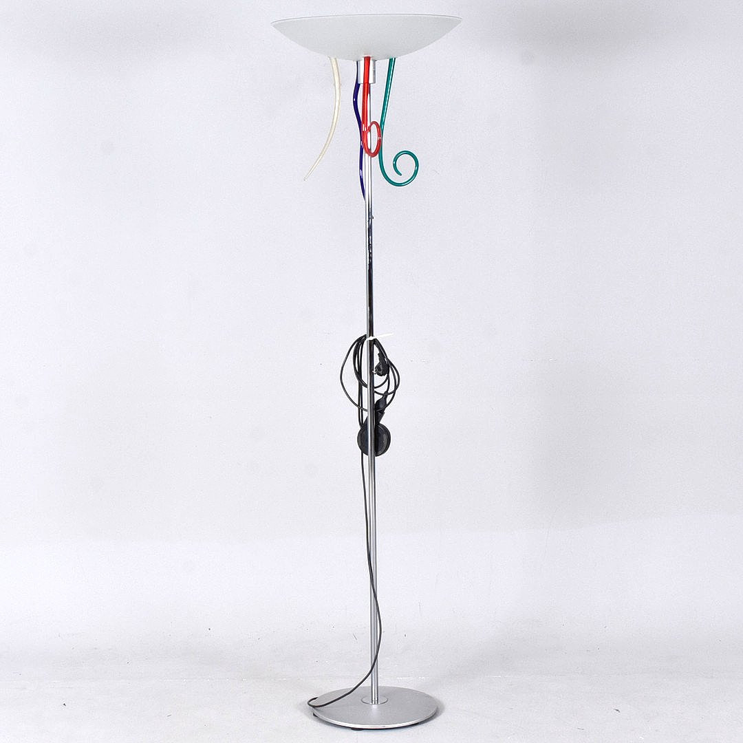 ANDREA ANASTASIO. Golvlampa, glas och metall, Artemide/Veart, "Efesto", Italien, 1990-tal.