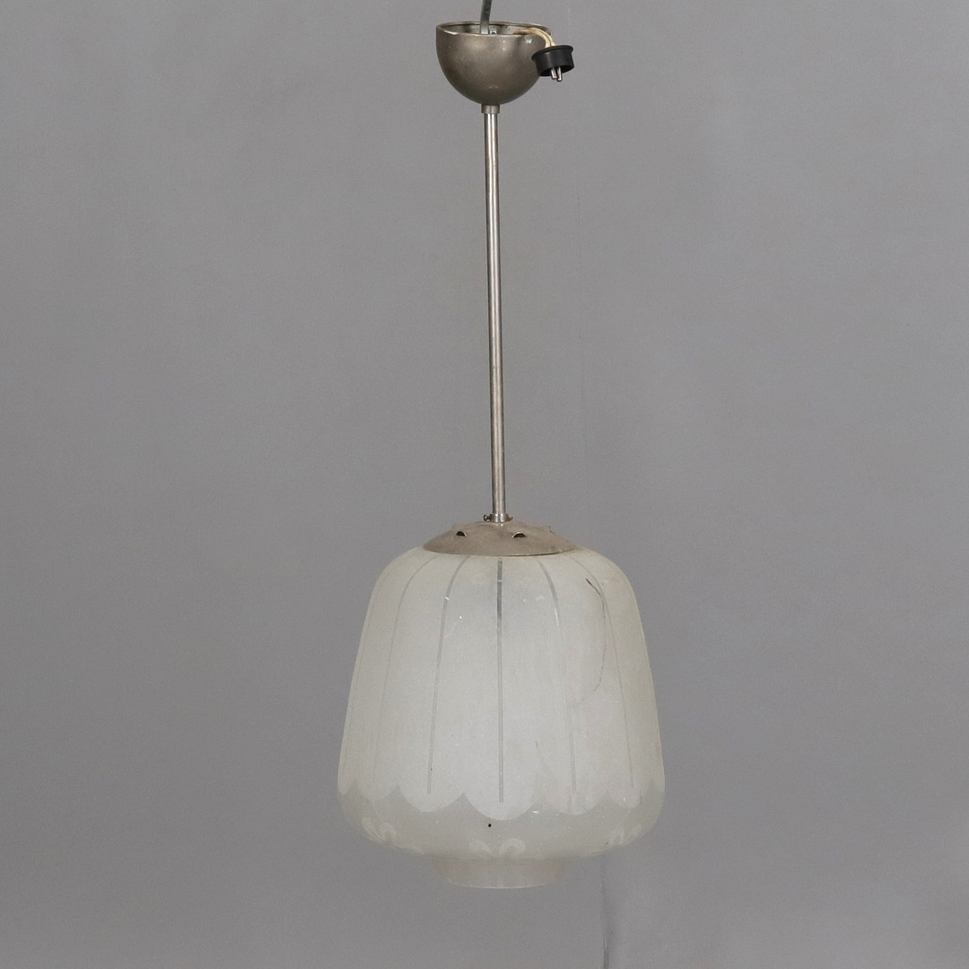 TAKLAMPA, frostat glas, Swedish modern, 1930-40-tal.