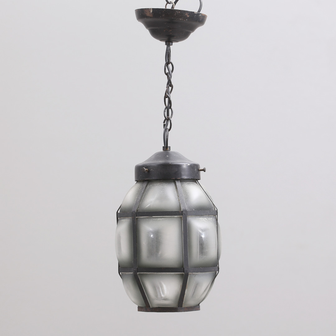 TAKLAMPA, munblåst glas, tidigt 1900-tal.