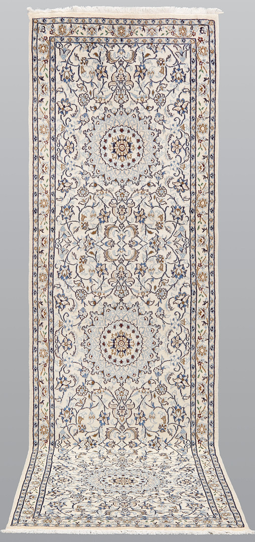 ORIENTMATTA, Nain, handknuten, part silk, gallerimodell, s.k 9 LAA ca 500.000 knutar/kvm, ca 296 x 87 cm.