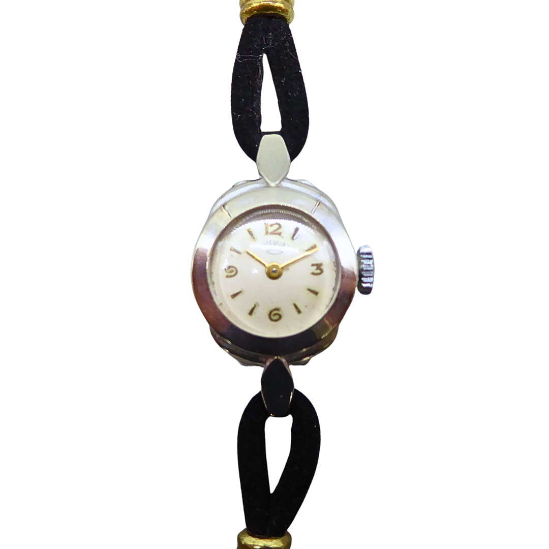 HERVA DAMENARMBANDUHR AUS EINER NICKEL-WEISSGOLDLEGIERUNG - ART DECO.
