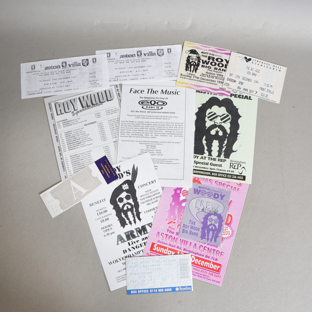 ROY WOOD. A COLLECTION OF TICKETS AND FLYERS (11).
