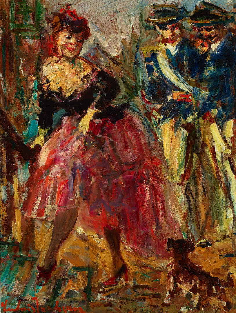 LUDVIG JACOBSEN (1890-1957). Motiv fra Fredmans epistel nr. 28, olie på pap, signeret.