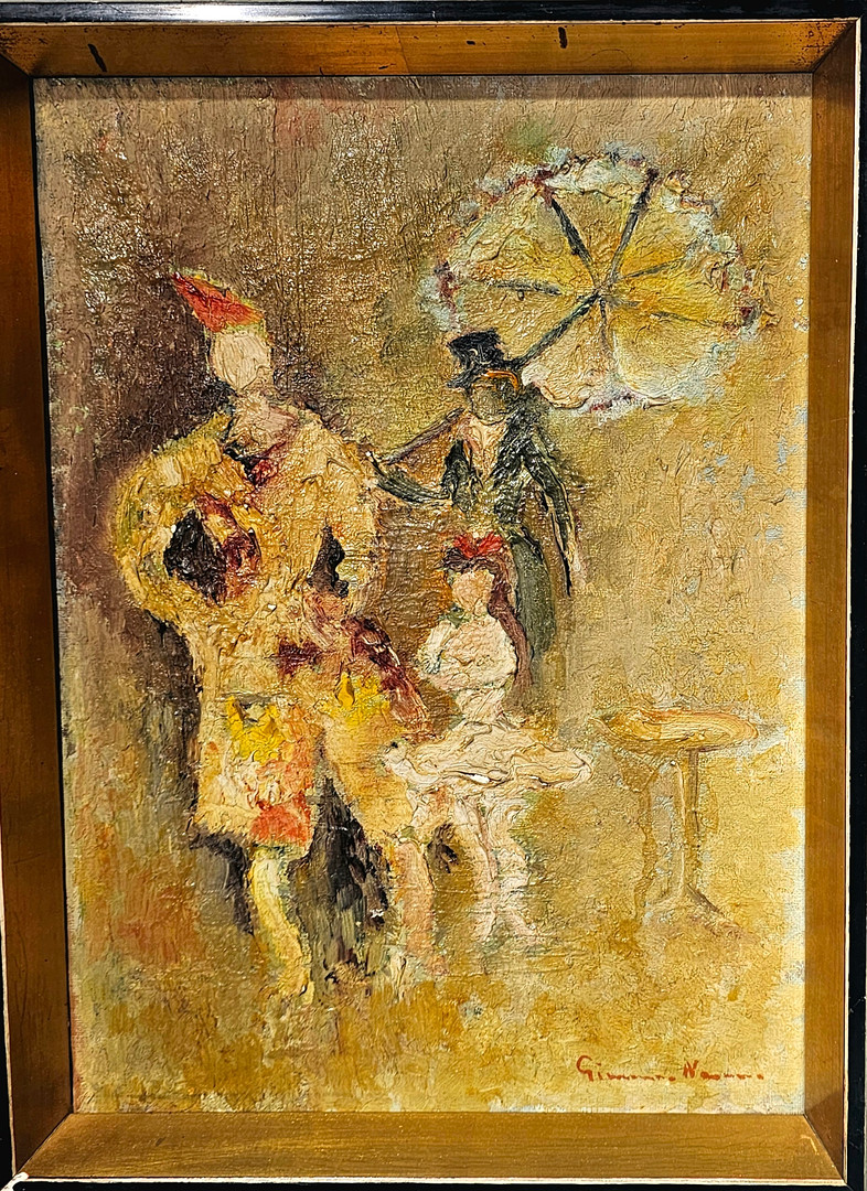 JOSEP GIMENO NAVARRO (1901-1955). Óleo sobre lienzo, "Figuras".