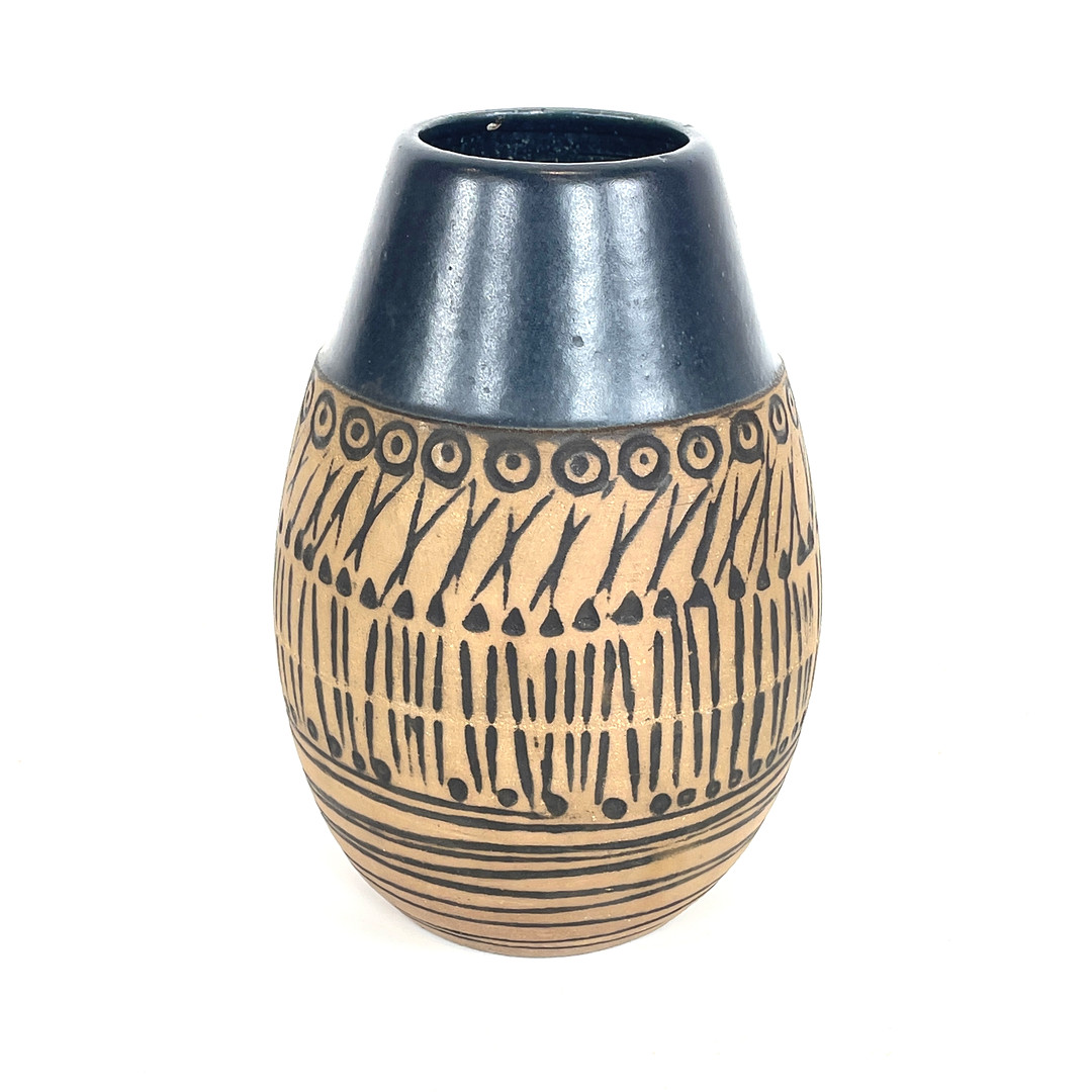 LISA LARSON. Vas, delvis glaserat stengods, "Granada", Gustavsberg, monogrammärkt.