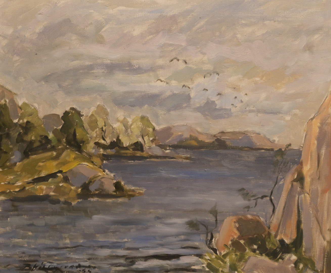 BENGT HILLGRUND. "BOHUS MALMÖN", OLJA PÅ DUK.
