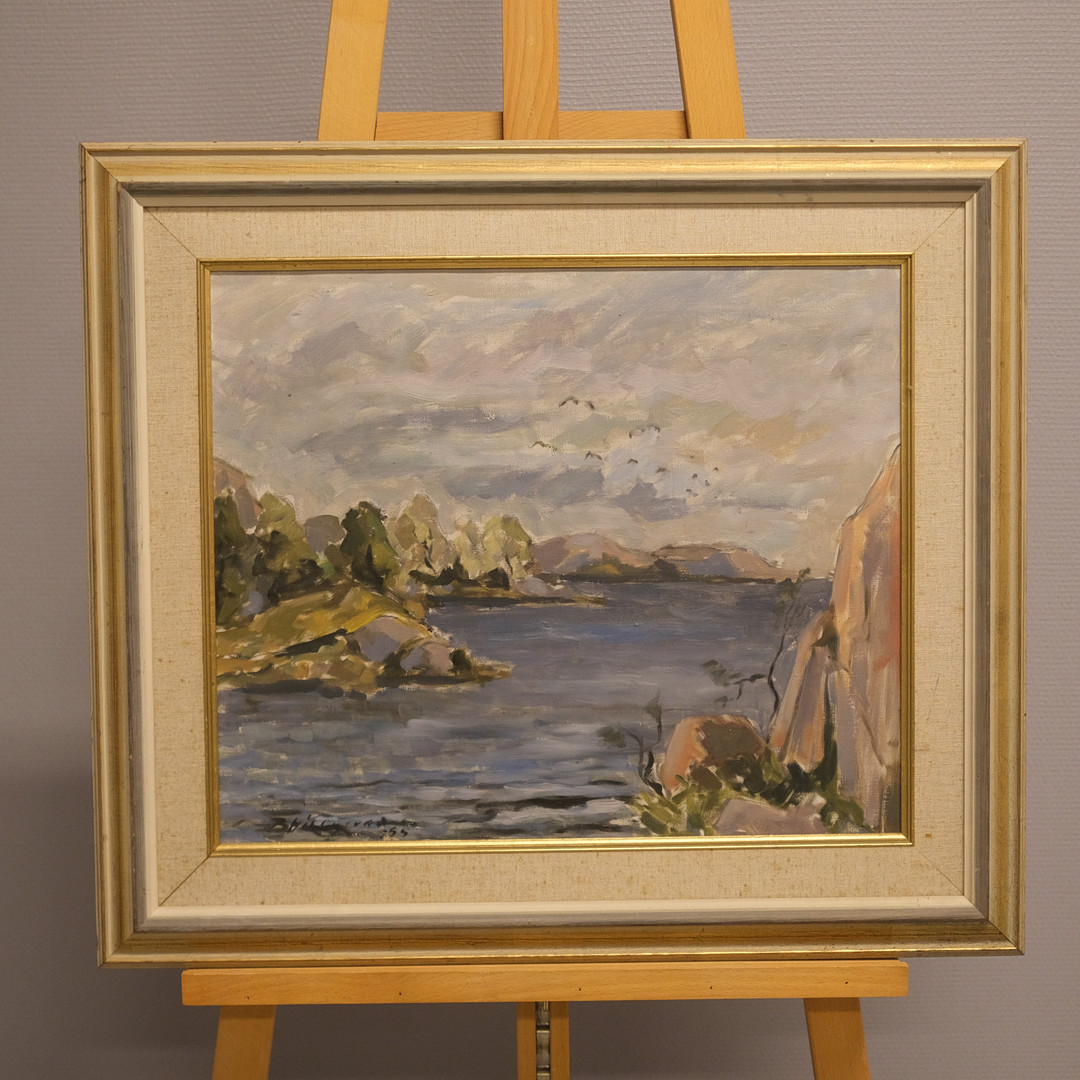 BENGT HILLGRUND. "BOHUS MALMÖN", OLJA PÅ DUK.