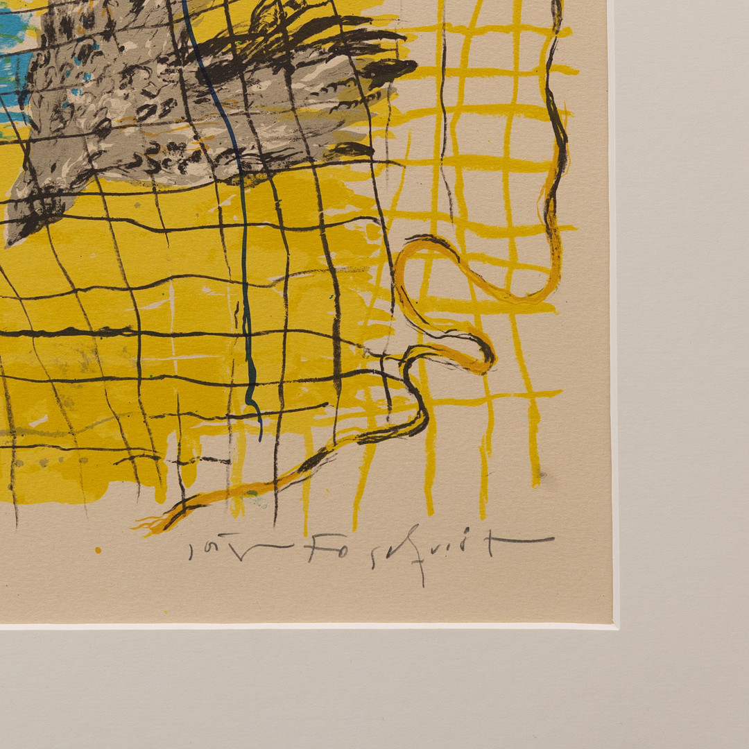 JÖRGEN FOGELQUIST. Komposition, litografi nr 459/460, signerad.
