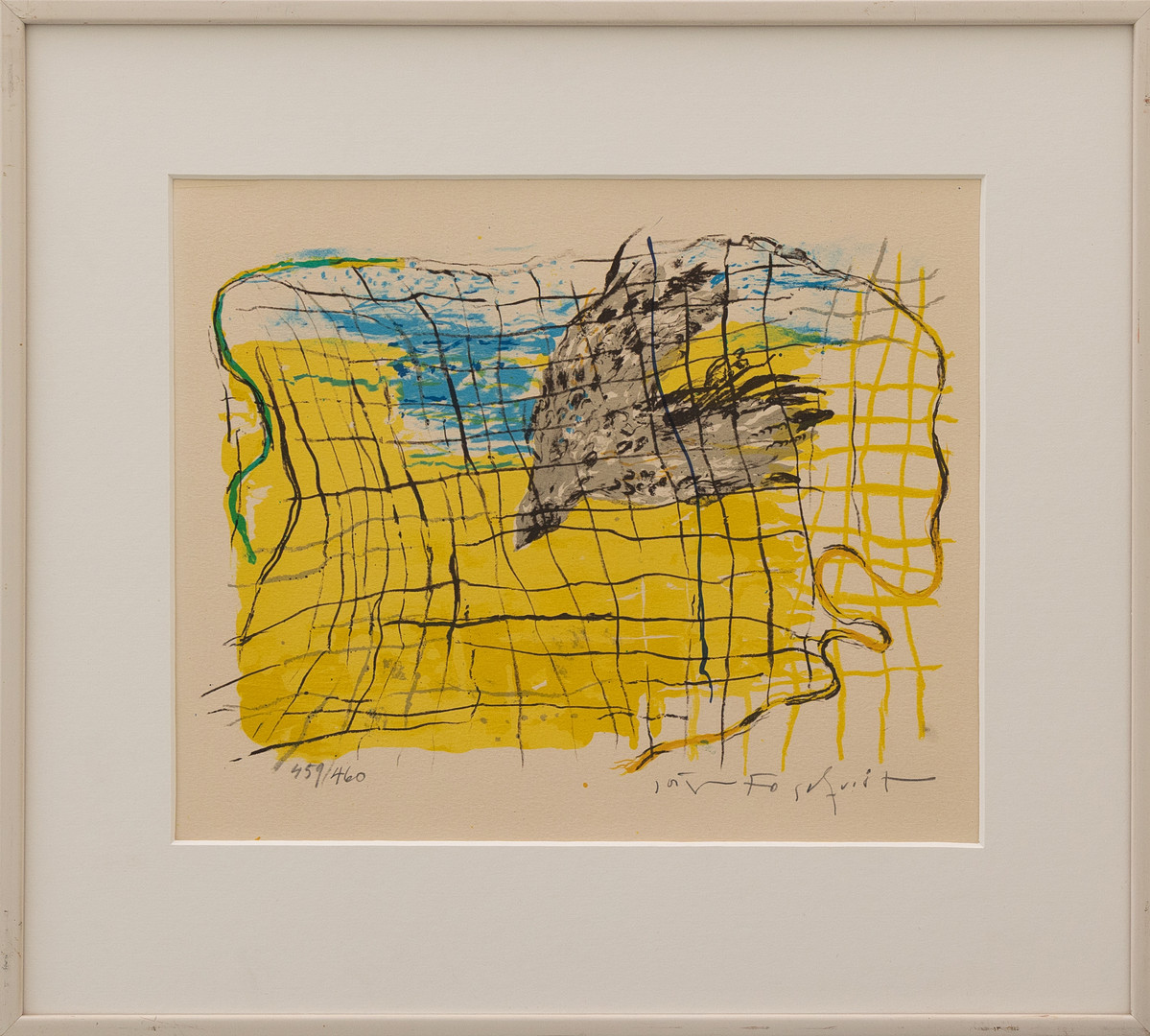 JÖRGEN FOGELQUIST. Komposition, litografi nr 459/460, signerad.