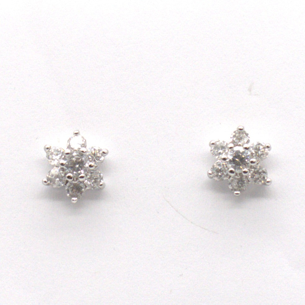CHRISTIAN&IBANA. FLORAL-DESIGNER/BLUMENOHRSTECKER AUS STERLING SILBER 925 MIT ZIRKONIENBESATZ.