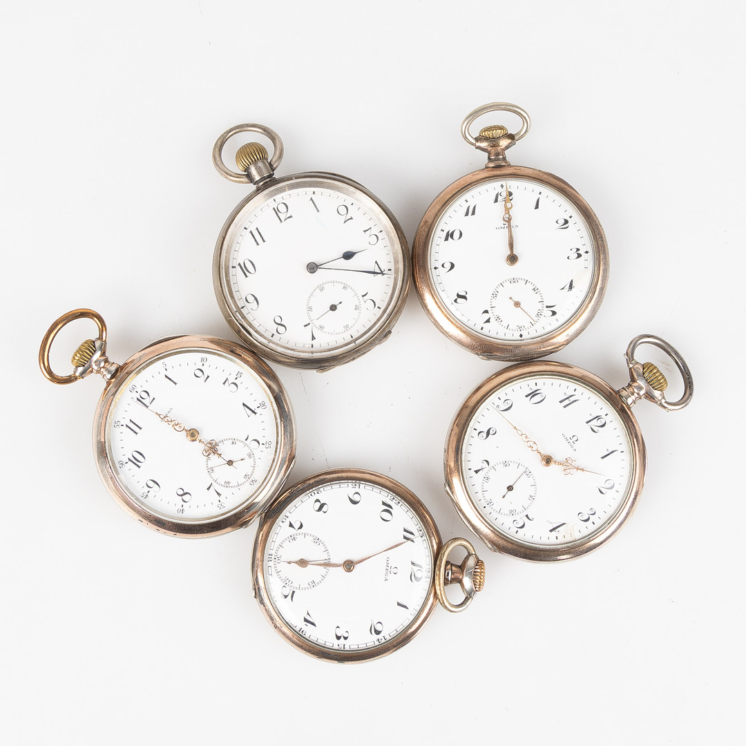 OMEGA, fickur, 5 st, silver, USA, tidigt 1900-tal.