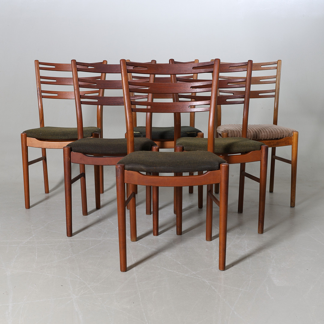 STOLAR, 6 st, teak, Fastrup Møbelfabrik, Danmark, 1960-tal.