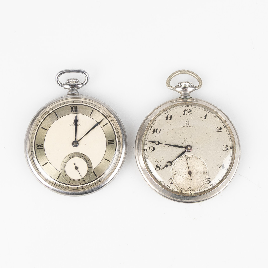 OMEGA, 2 st, fickur, stål, USA, 1900-tal.