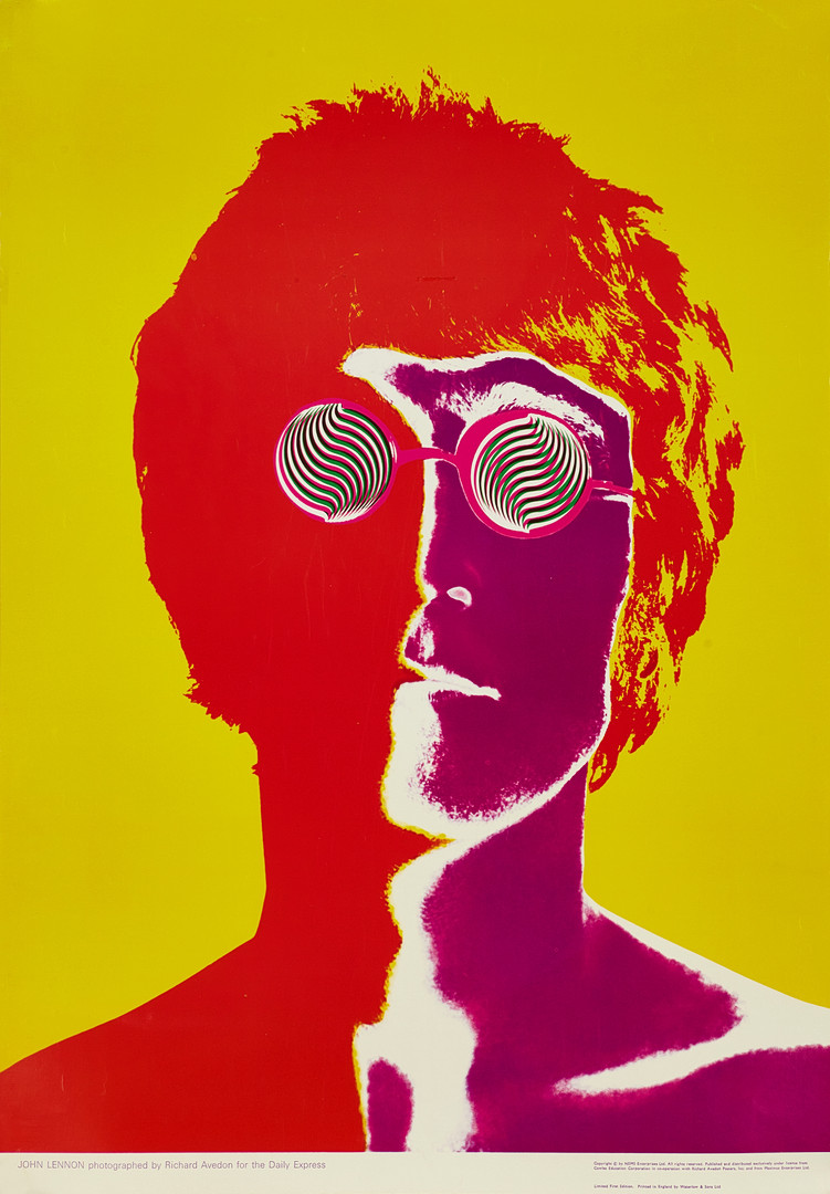 JOHN LENNON - THE BEATLES, photographed by Richard Avedon 1967, original poster, published by The Daily Express, 1968.