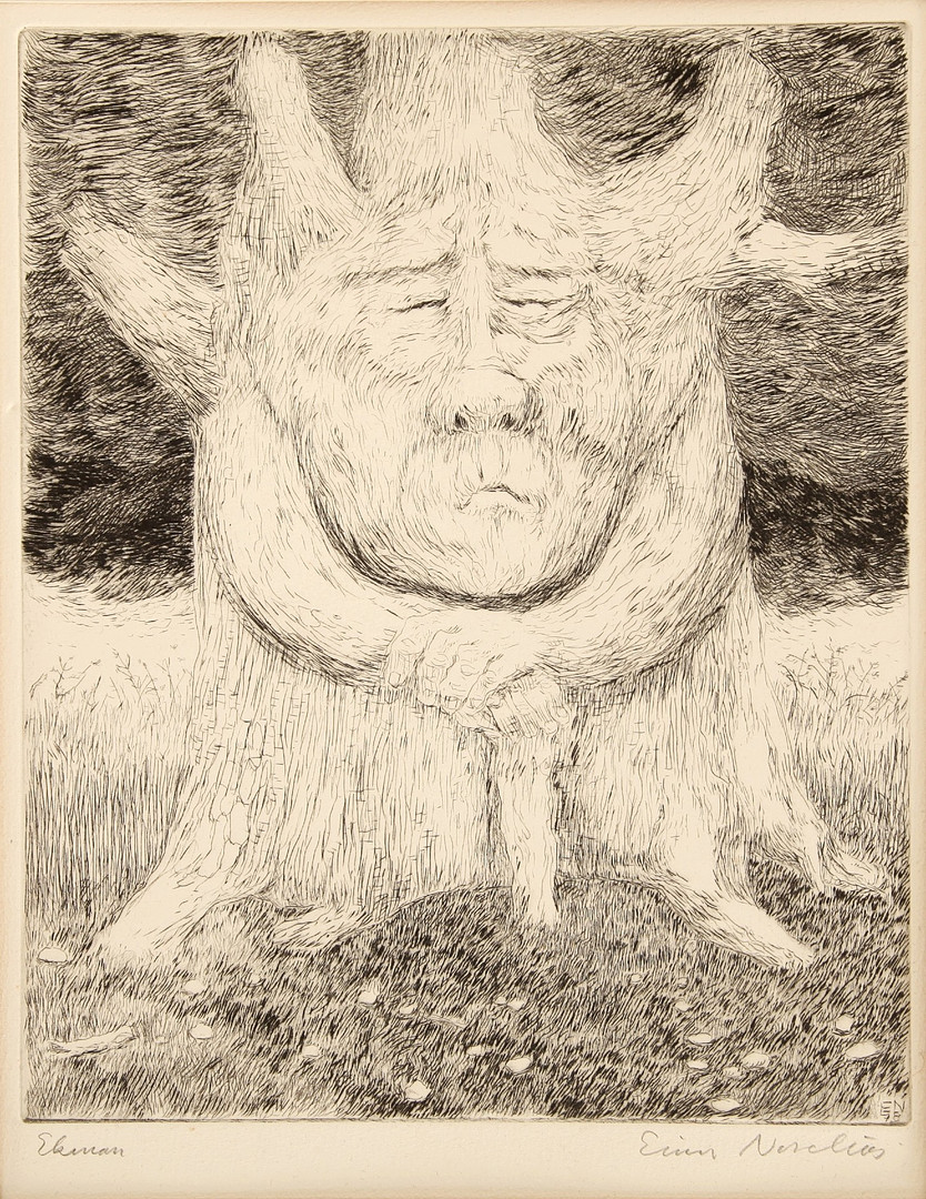 EINAR NORELIUS. 1900-1985. Etsning, ""Ekman", signerad.