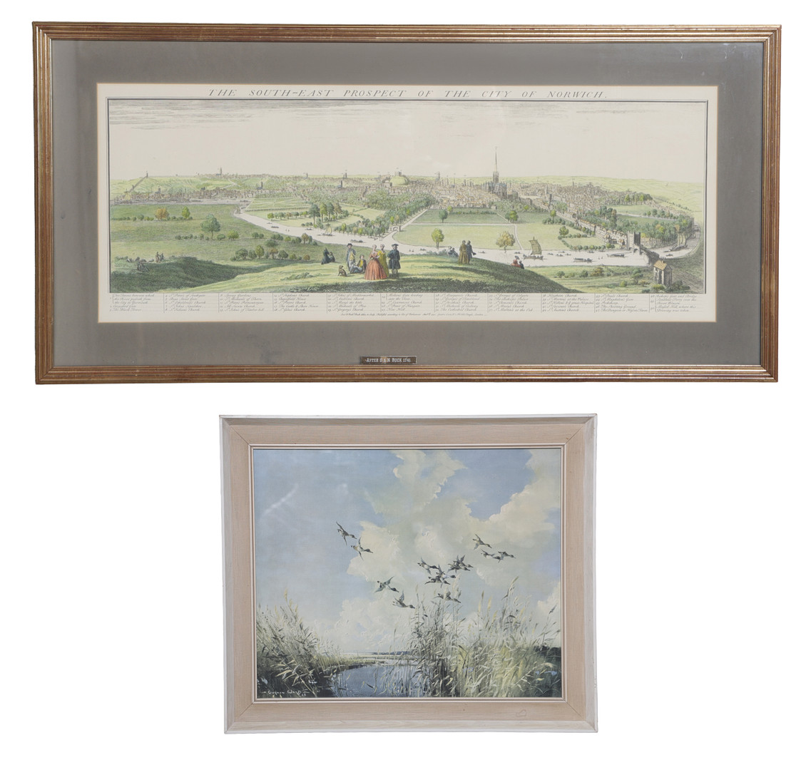 S & N BUCK SOUTH-EAST PROSPECT OF THE CITY OF NORWICH, TOGETHER WITH A VERNON WARD PRINT (2).