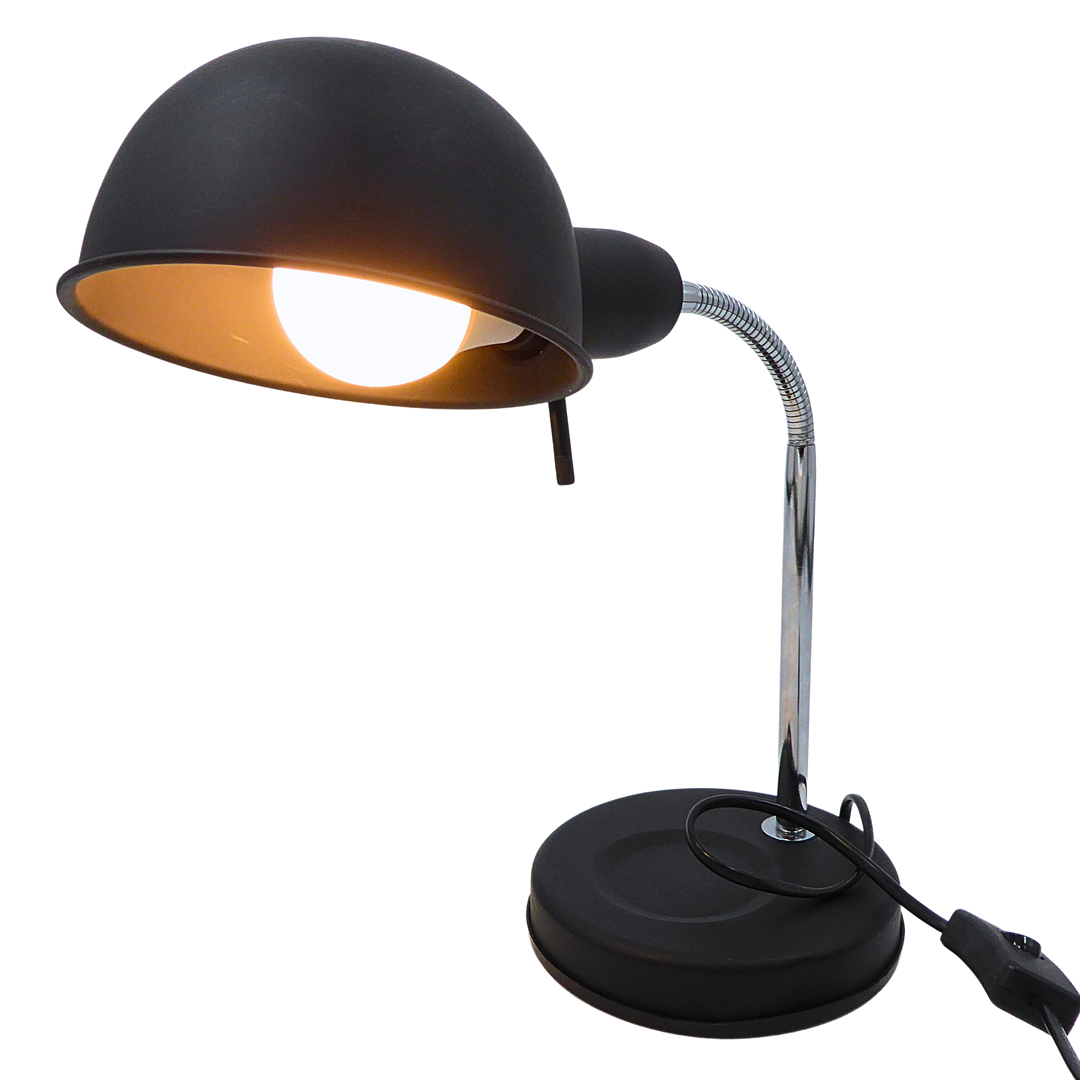 SCHREIBTISCHLAMPE MIT SCHWANENHALS.