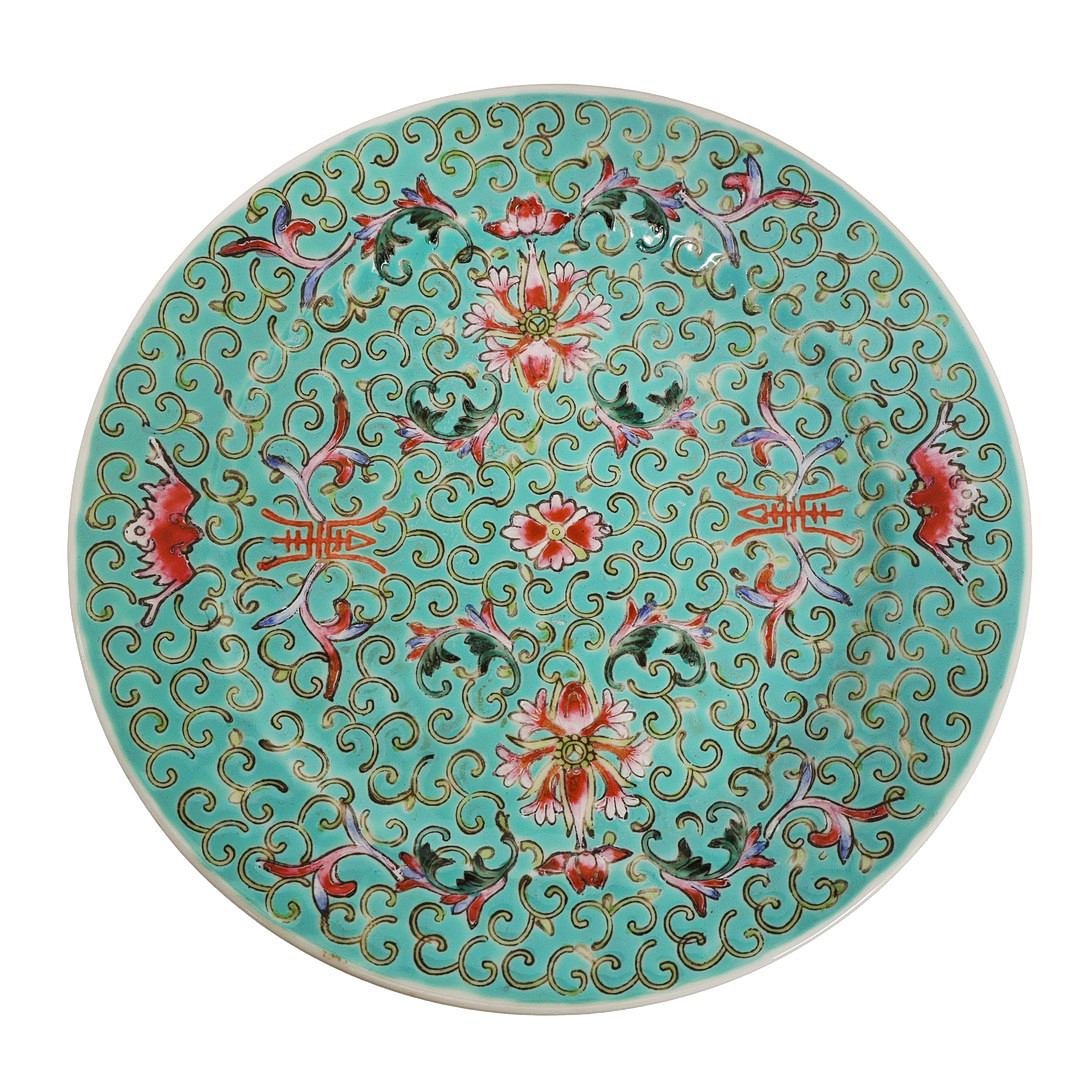 A CHINESE REPUBLIC PERIOD TURQUOISE DISH.
