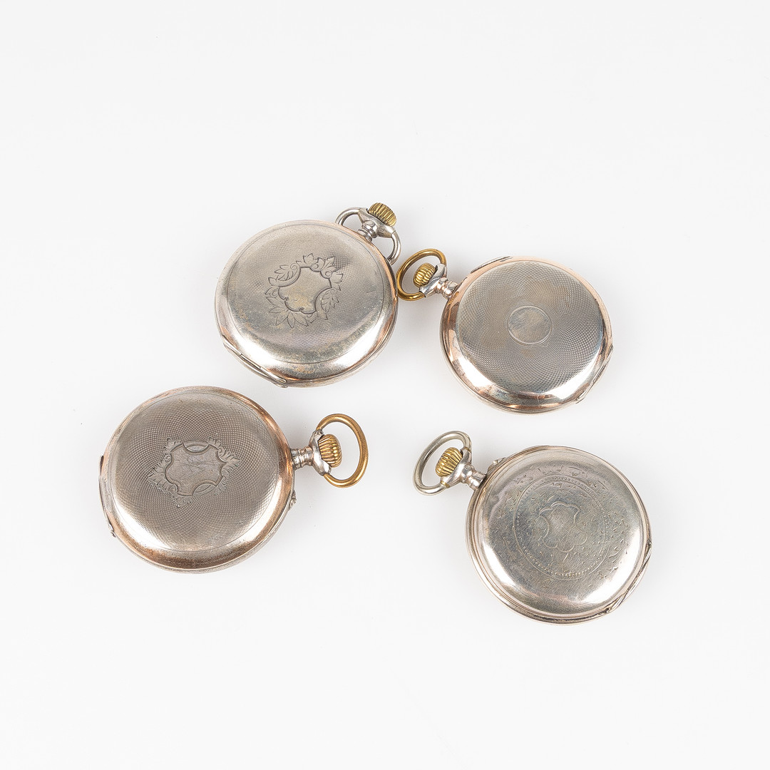 SAMLING FICKUR, 4 st, silver, tidigt 1900-tal.