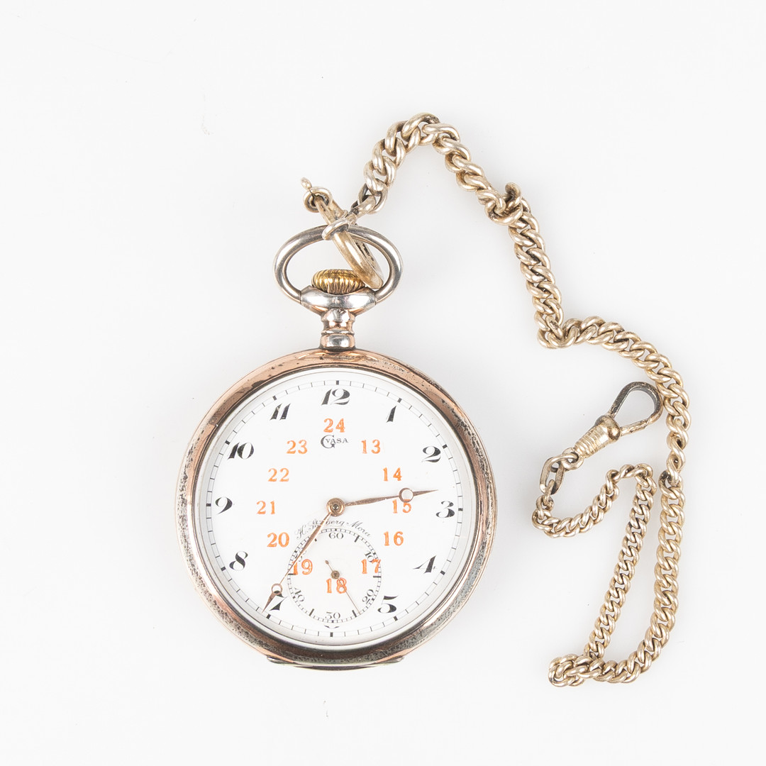 OMEGA, fickur, urtavla märkt "G Vasa, H. Stålberg Mora", 53 mm, 1920-tal.