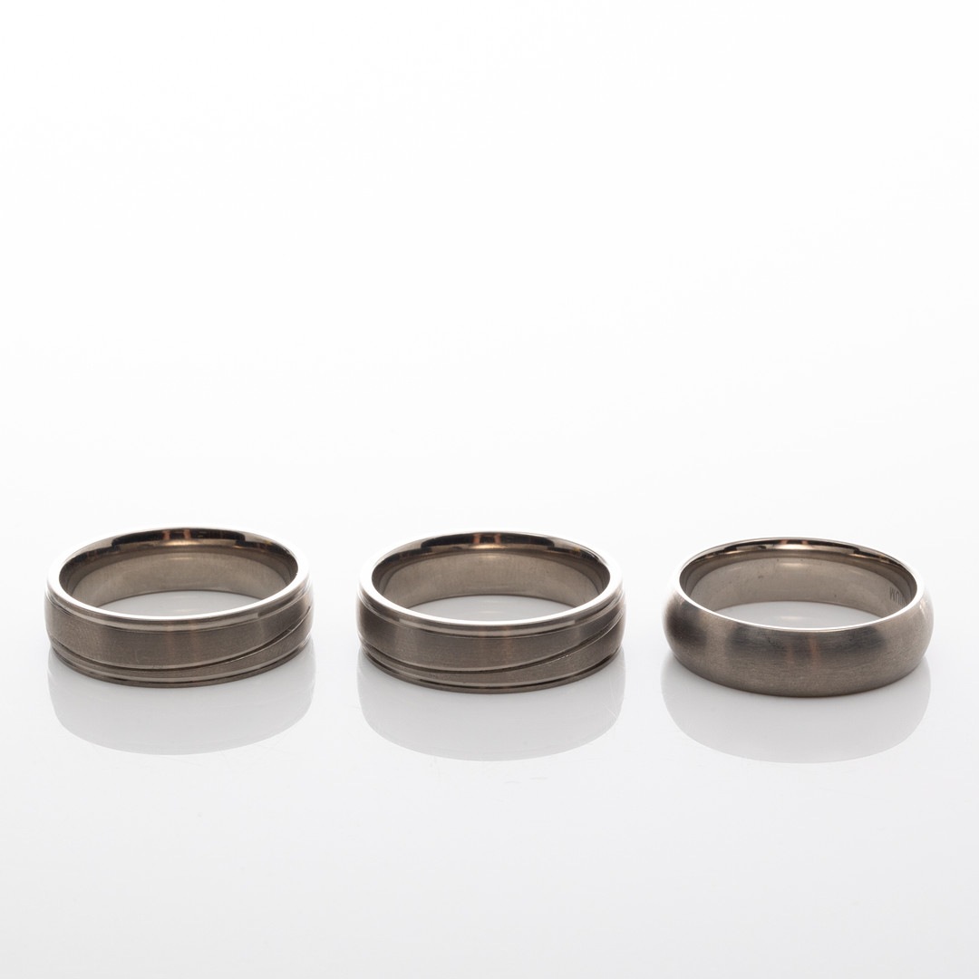 RINGAR, 3 st, Titan, Cubic Zirkon.