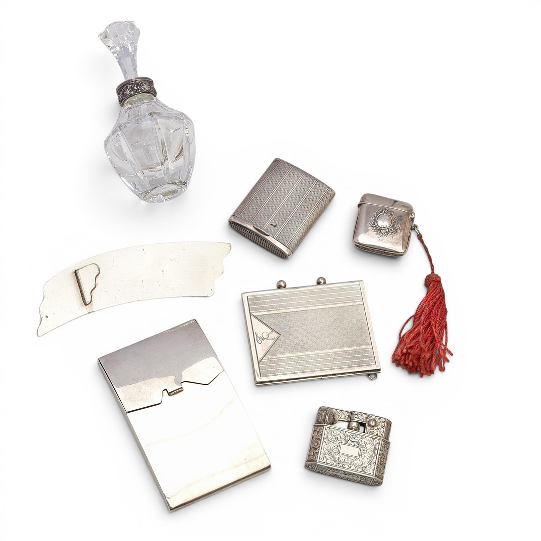 Various silver objects.